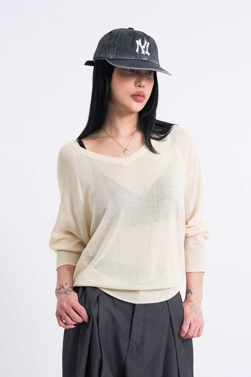 Raucohouse(ラウコハウス)の「Moen Summer Sheer V-Neck Knit(Tops)」