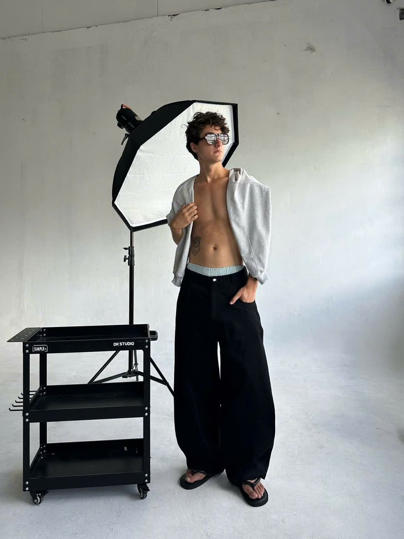 RIPOFFF Khaki Wideleg Pants