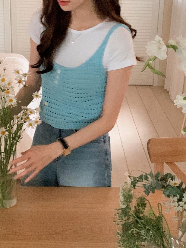 Cotton Knit Sleeveless Bustier (3color)