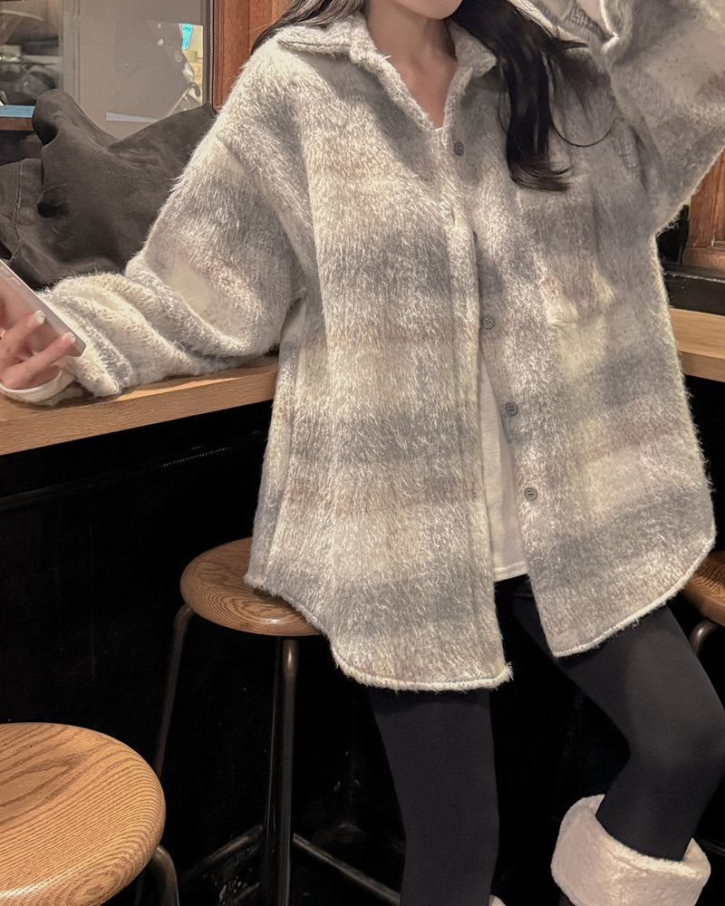 Checked shirt jacket