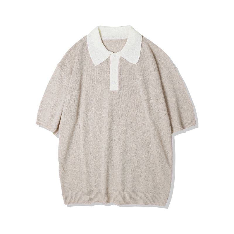 BOUCLE SUNDAISY COLLAR HALF KNIT BEIGE
