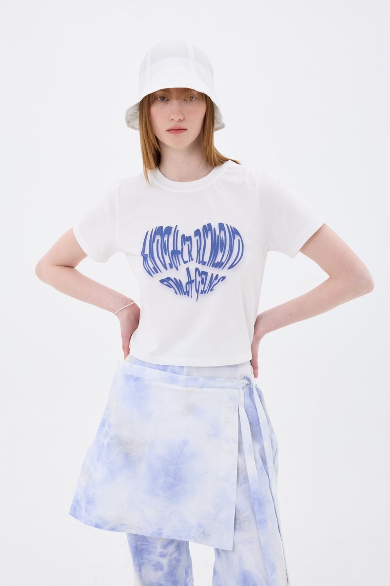 HEART LOGO CROP T-SHIRT / WHITE
