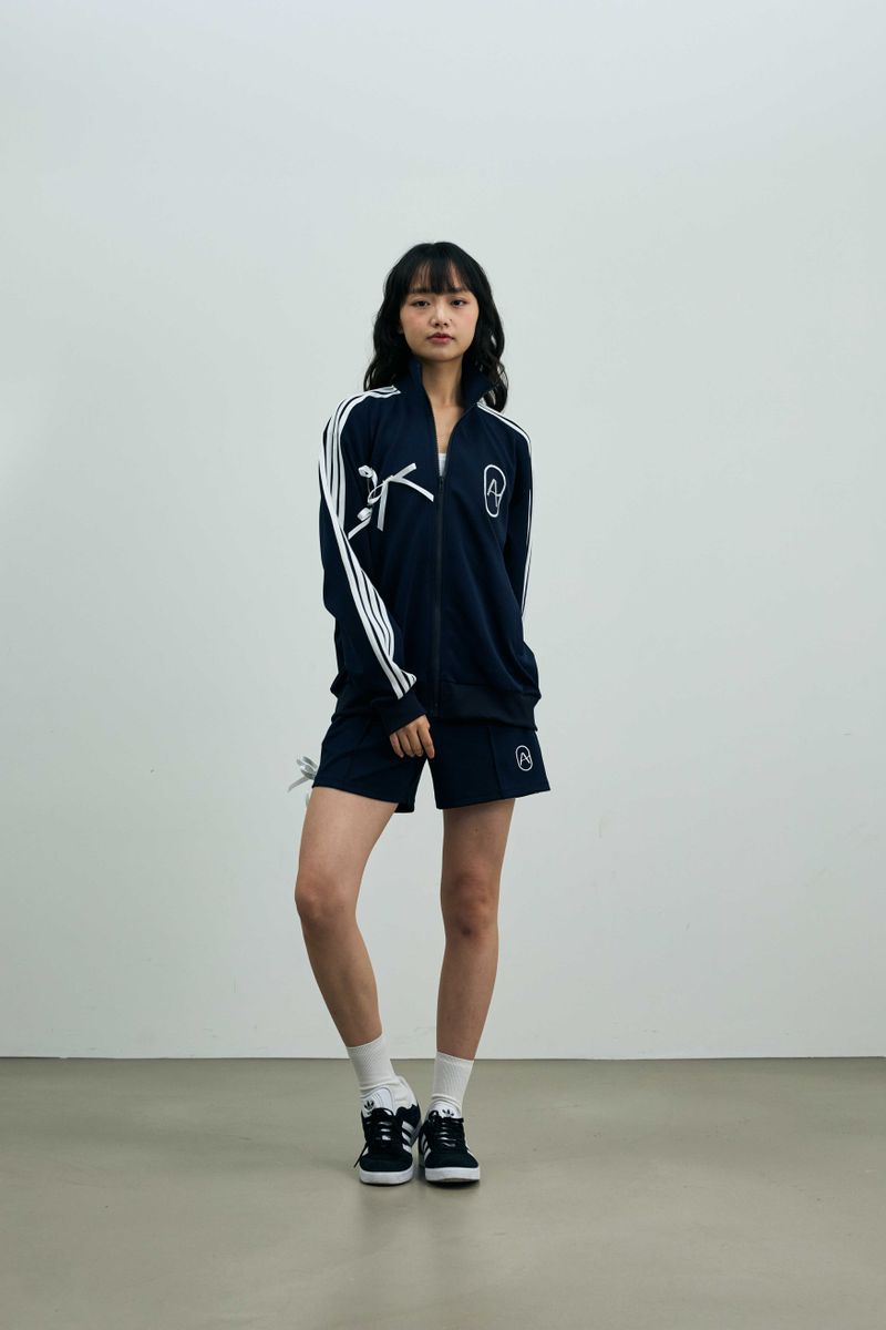 A RIBBON TRACK TOP / NAVY