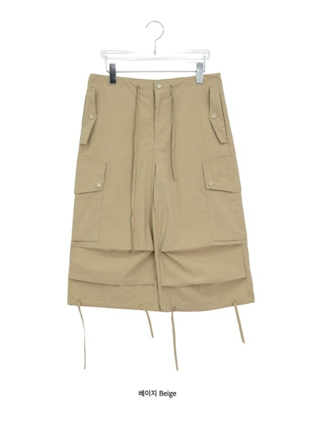 Elise Nylon Wide Capri Bermuda Pants