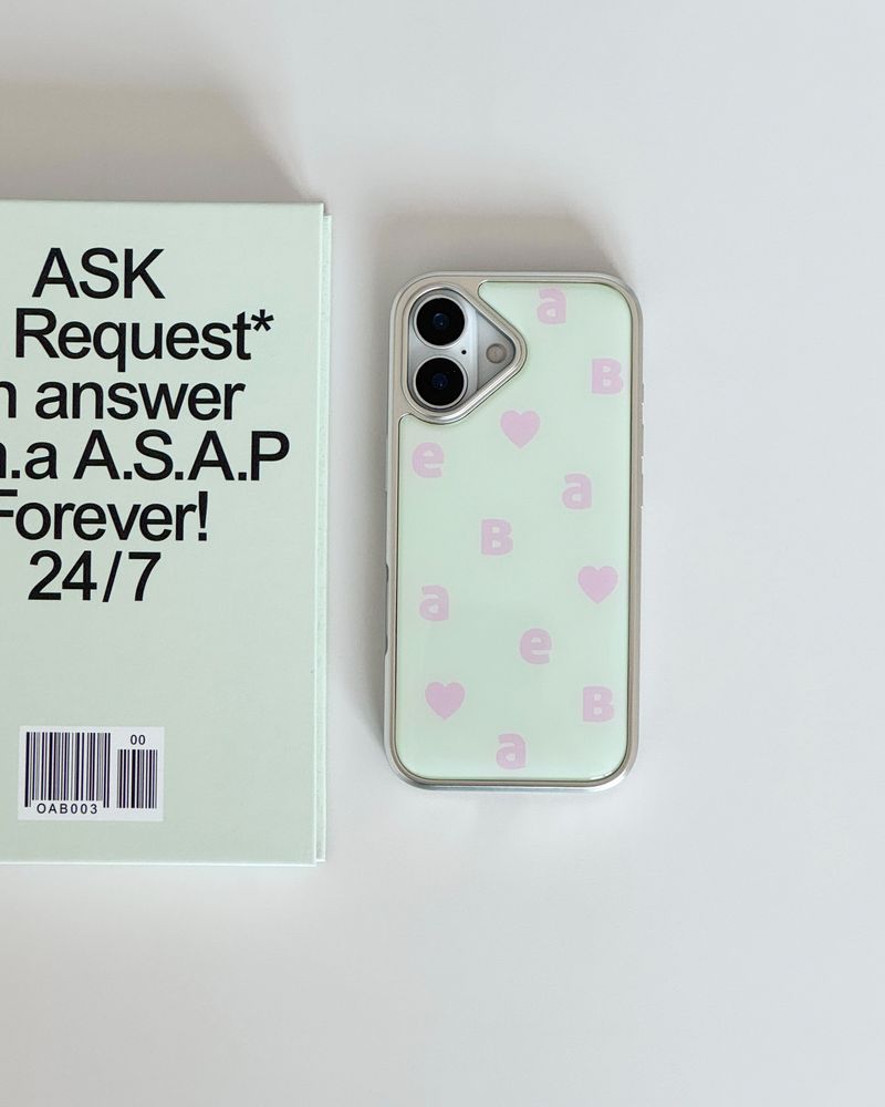 NEW LOGO Mint Pink Silver Epoxy Case