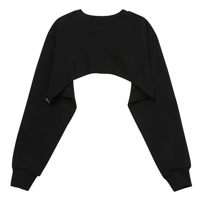 BLACK ATHR MAXI CROP SWEATSHIRT