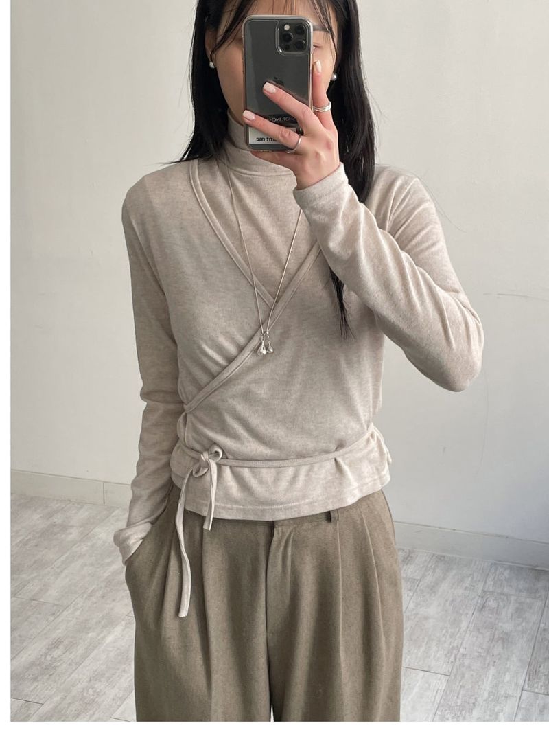[wool30%/FW] Twill Wool High-Waist Slacks