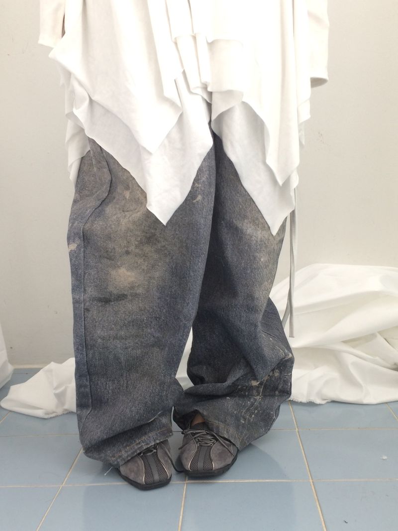 rough-washed vintage denim