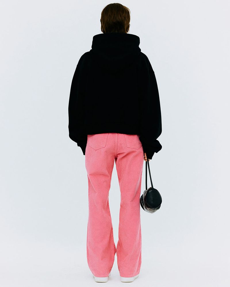 STAND BY TYPO CROP HOODIE-BLACK