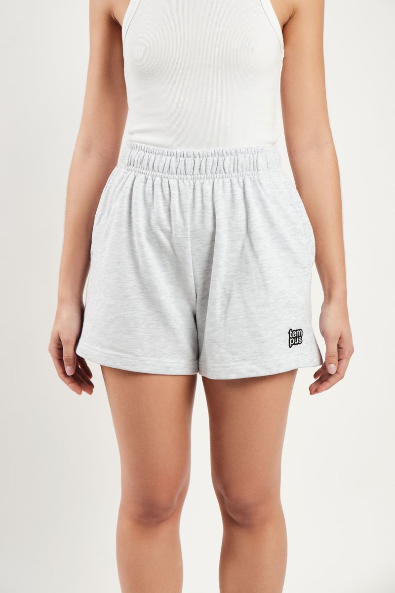 TEMPUS PATCH SHORT PANTS [WHITE MELANGE]