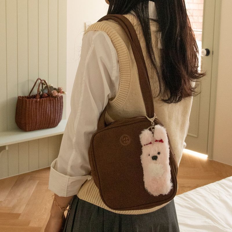 square suede bag _choco brown