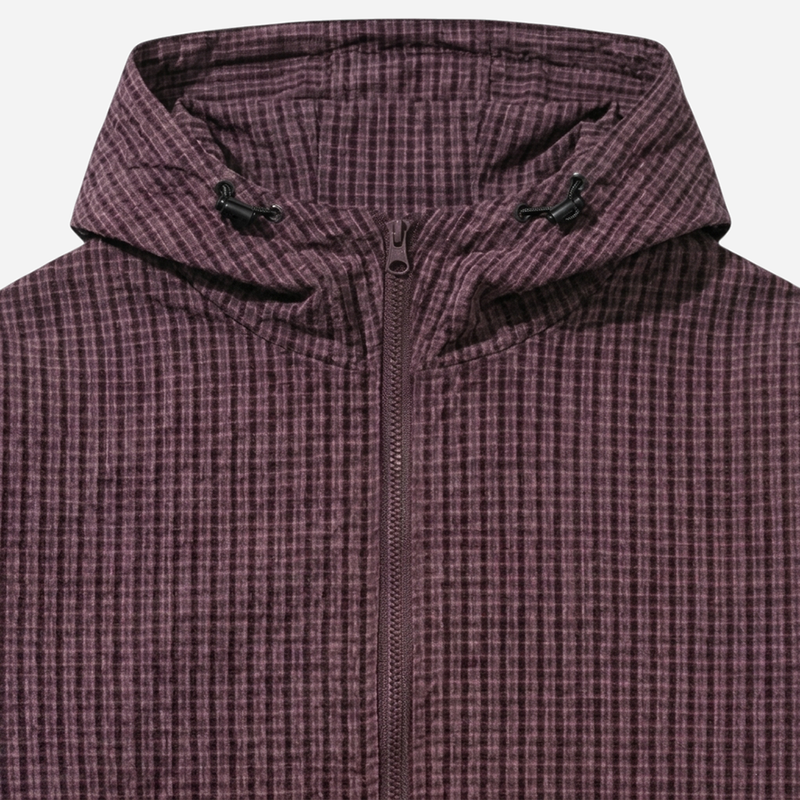 Burnt Check Hood Windbreaker