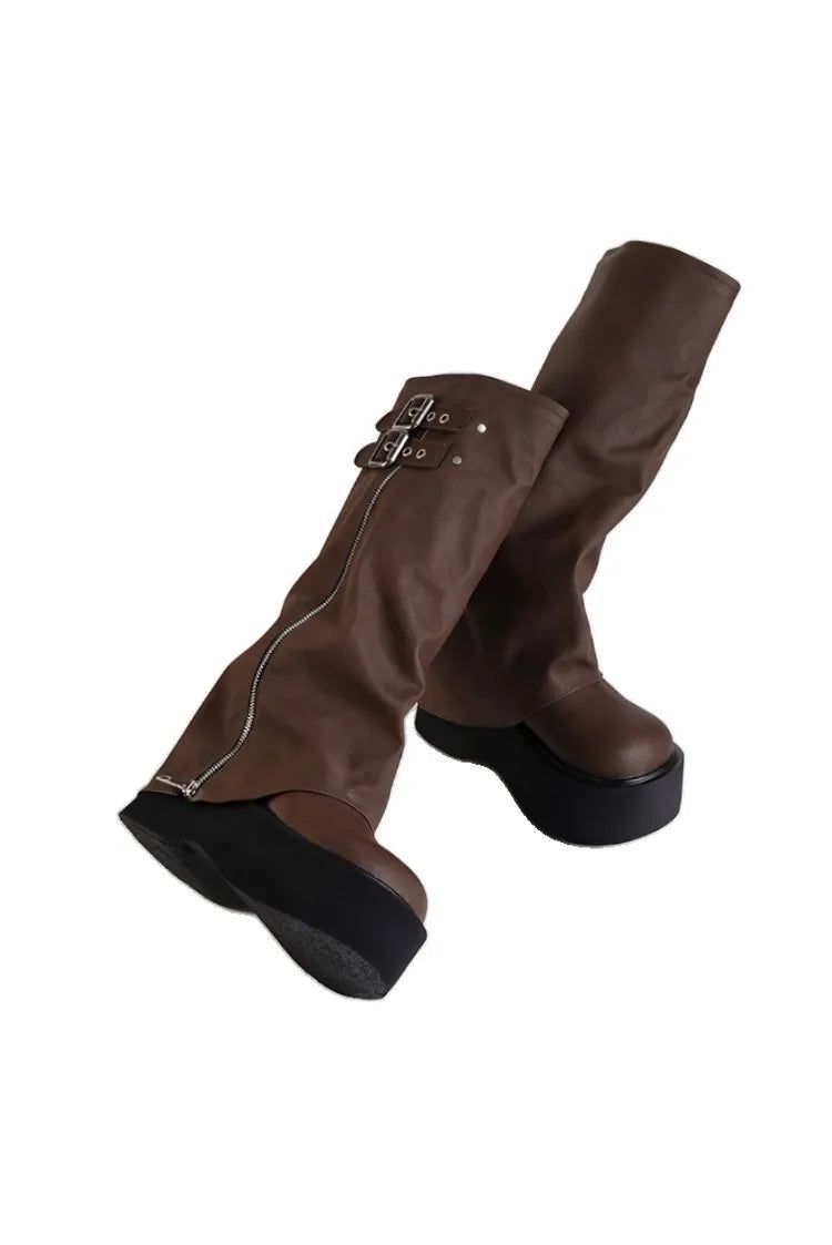Sloane Side-Zip Biker Boots