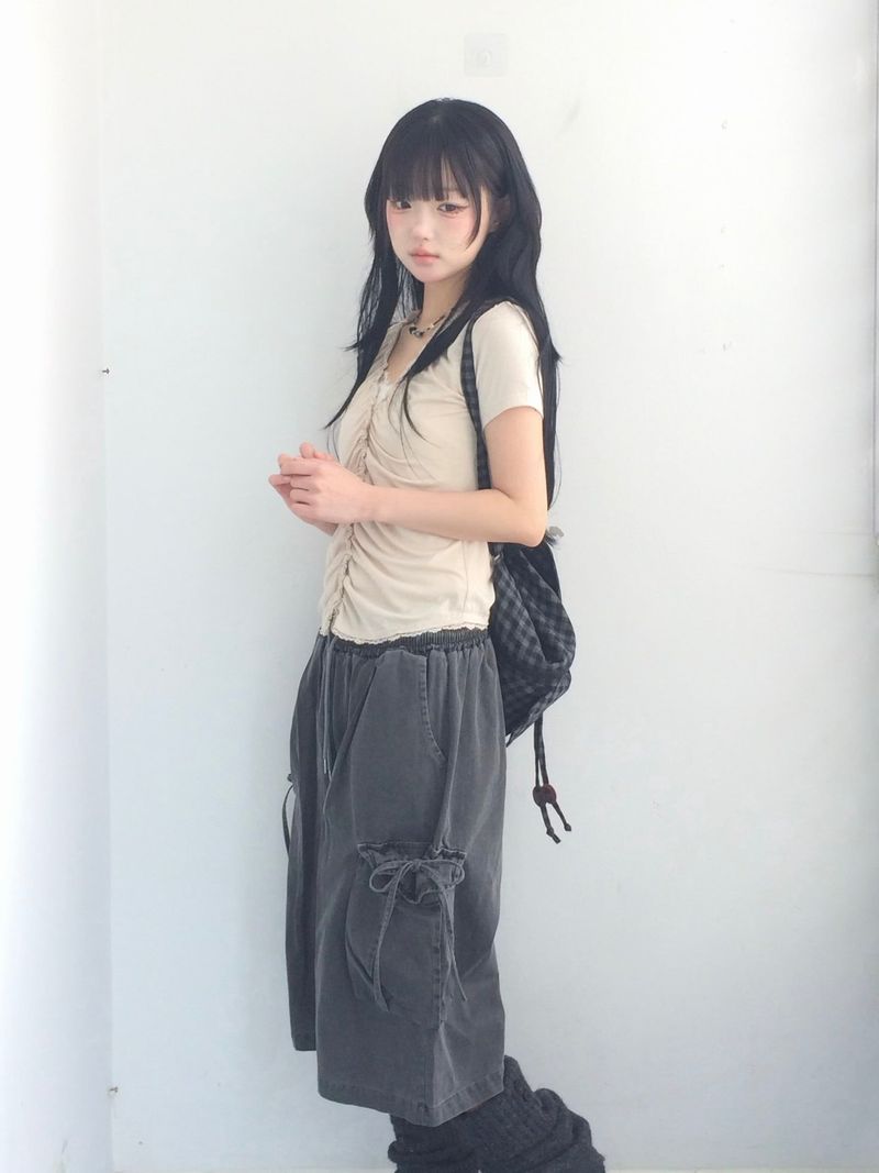 vintage shirring button t