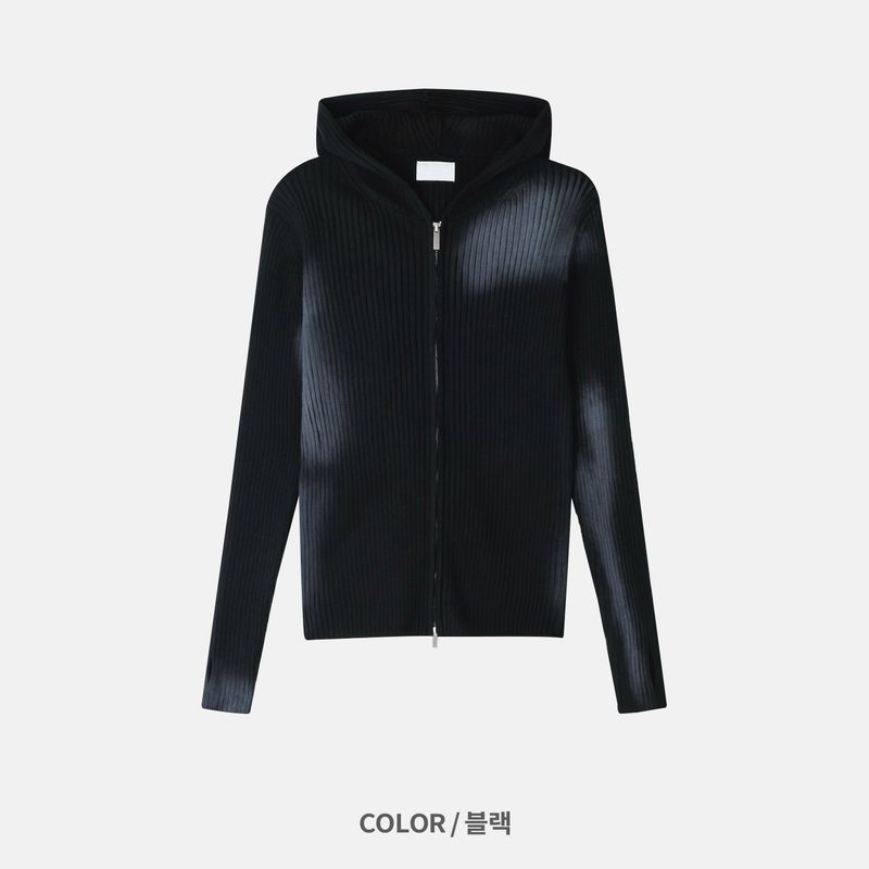 Kennen Spray Hooded Knit Zip-Up 2C