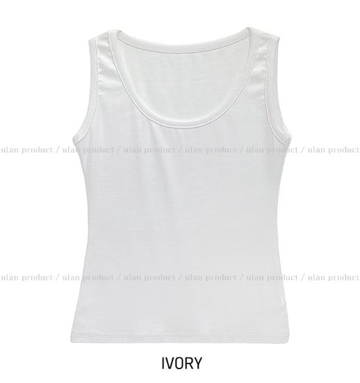 [U-BASIC] Daily Solid Crop Sleeveless