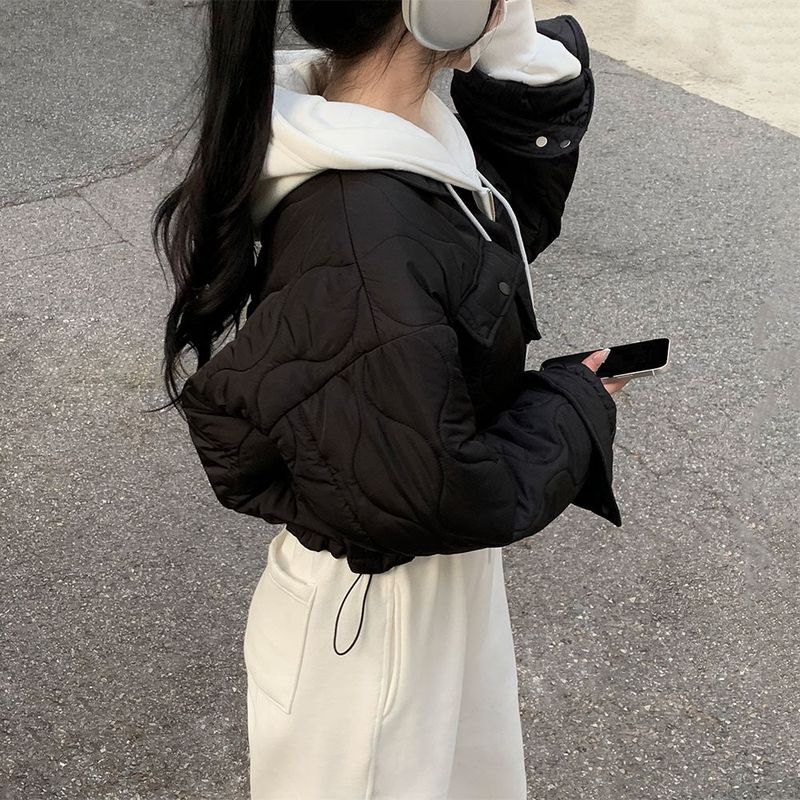 [BELLIDE MADE] Mat string quilting collar lightweight jacket padding
