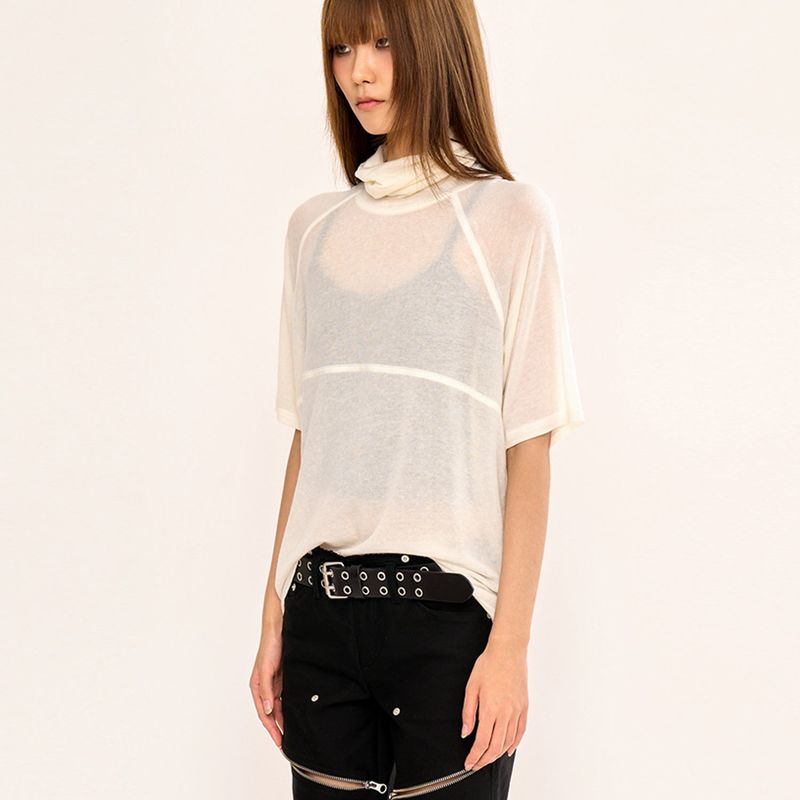 Turtle Neck Top - Ivory