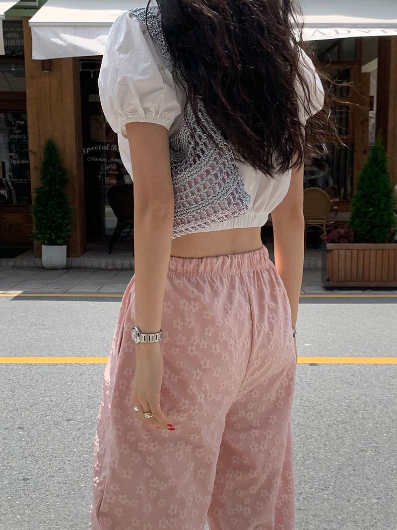 [MADE] PESTO FLOWER WIDE PANTS