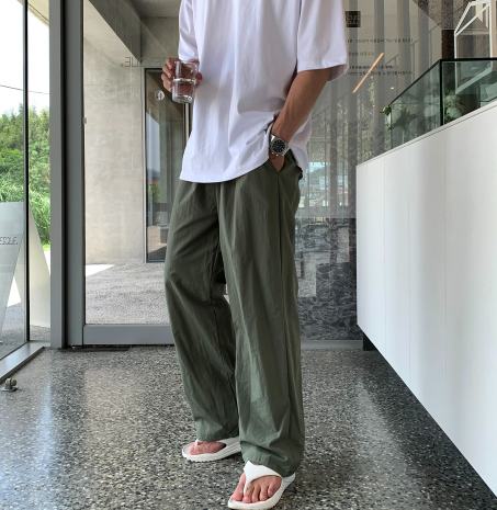 LOOKPLE（ルックプル）の「First Cool Air Nylon Banding Wide Pants（Pants）」