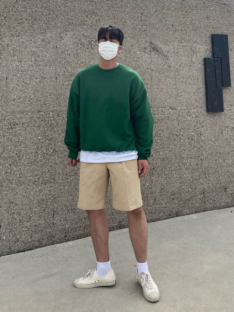 PORT COTTON TWO TUCK HALF PANTS(5COLOR)