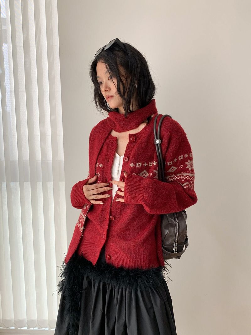 Cabin Nordic Round Knit Cardigan
