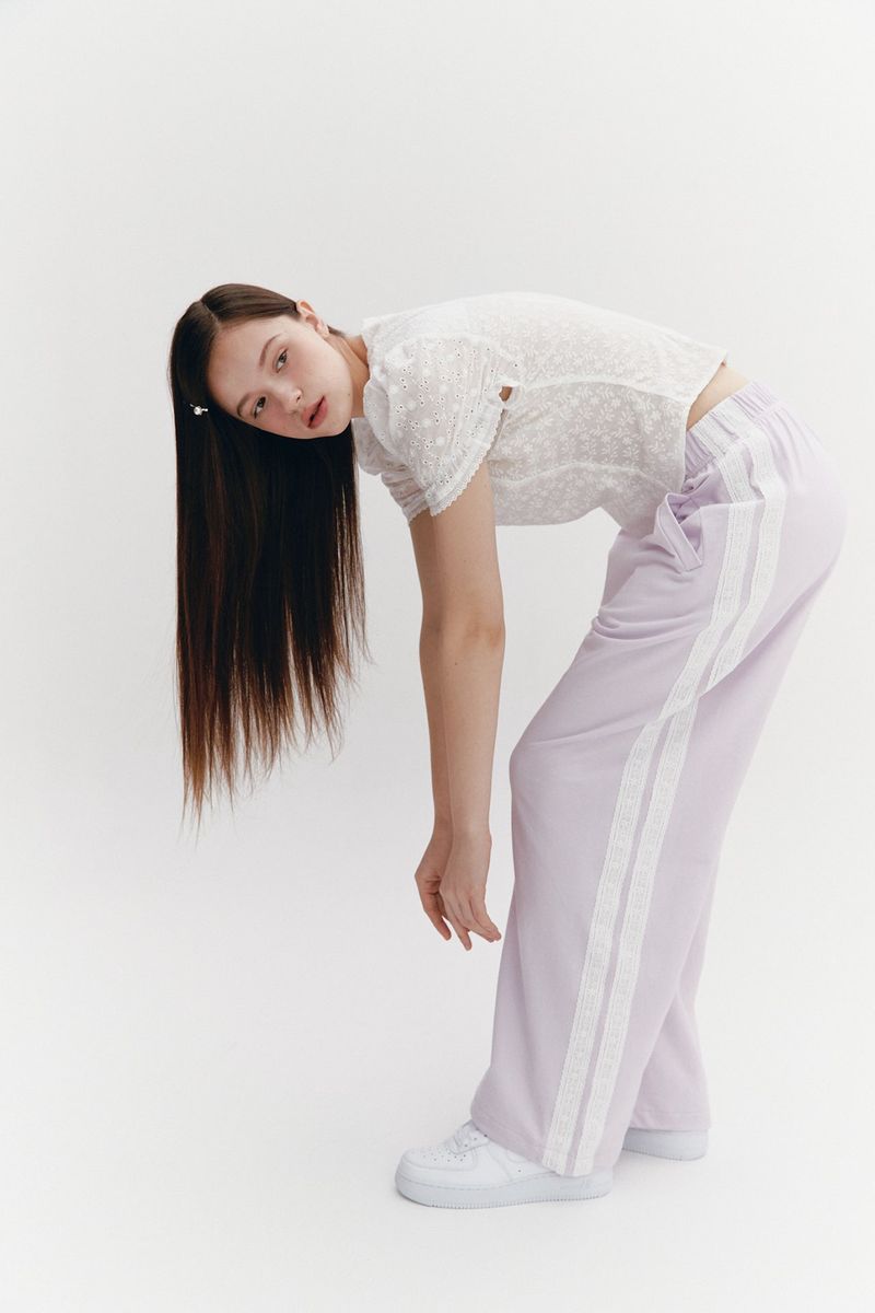 Square Neck Lace Blouse White
