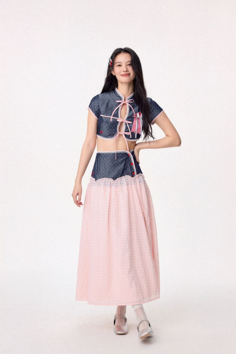 Dear Days Cheongsam Top (Navy)