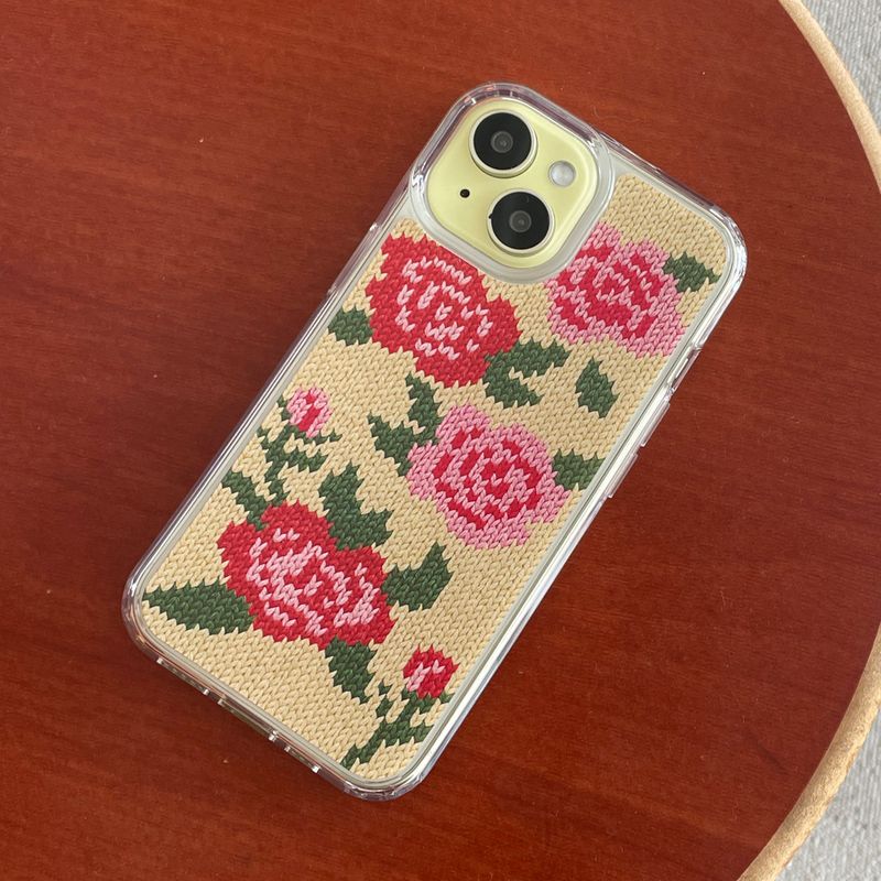 ROSES KNIT HARD JELL CASE_YELLOW