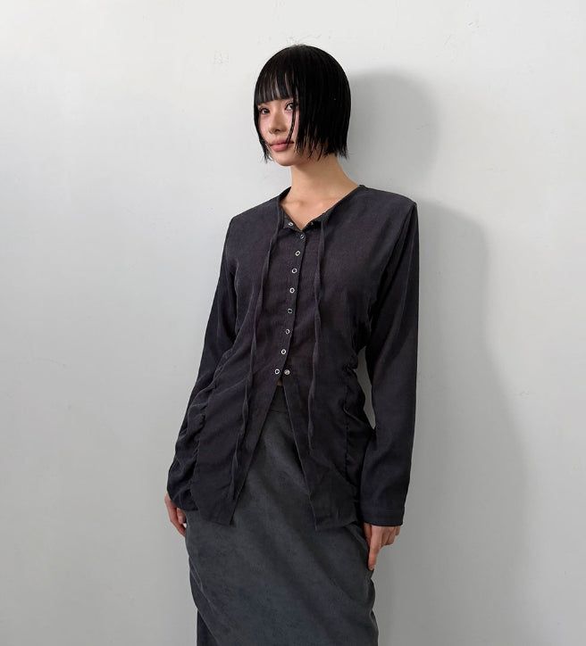 SHIRRING STRAP BLOUSE