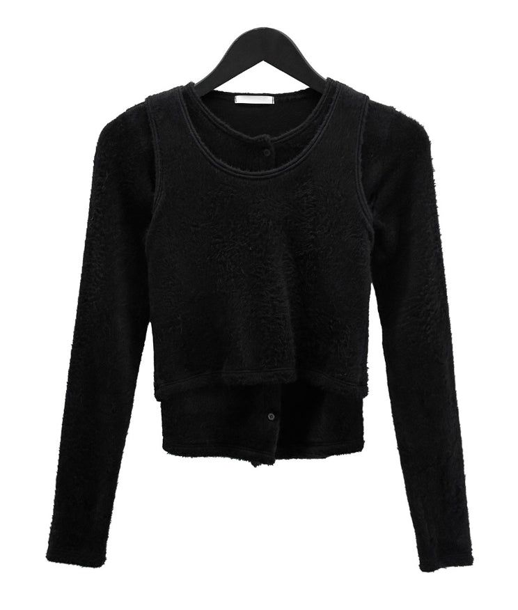 Bude Fur Sleeveless Cardigan Set