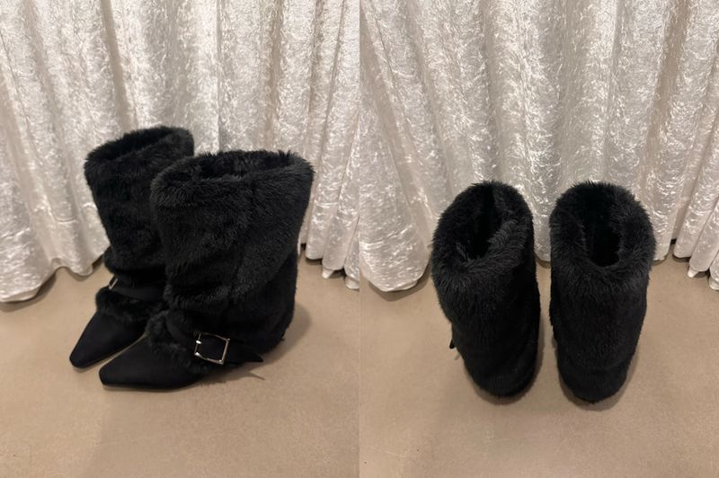 Hug belt boots _Fur Black