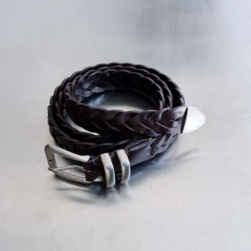 Minimal Braided Leather Belt