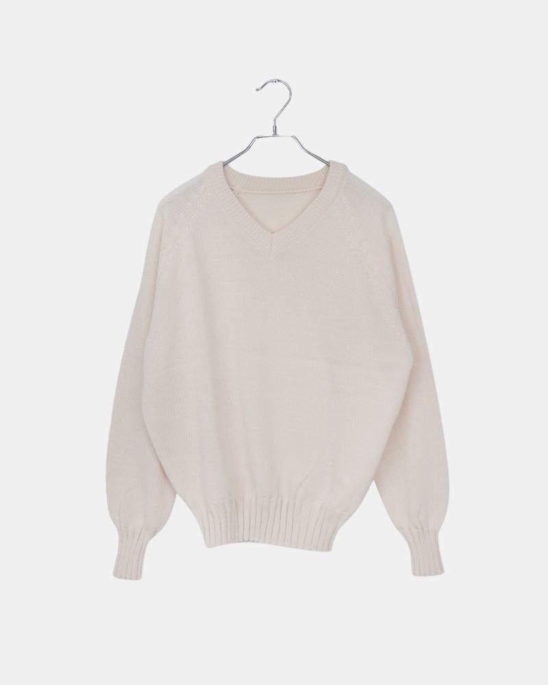Shus Basic V-neck Loose Fit Long Sleeve Knit
