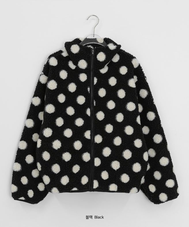 Ratmaru Dot Fleece Zip-Up Jumper