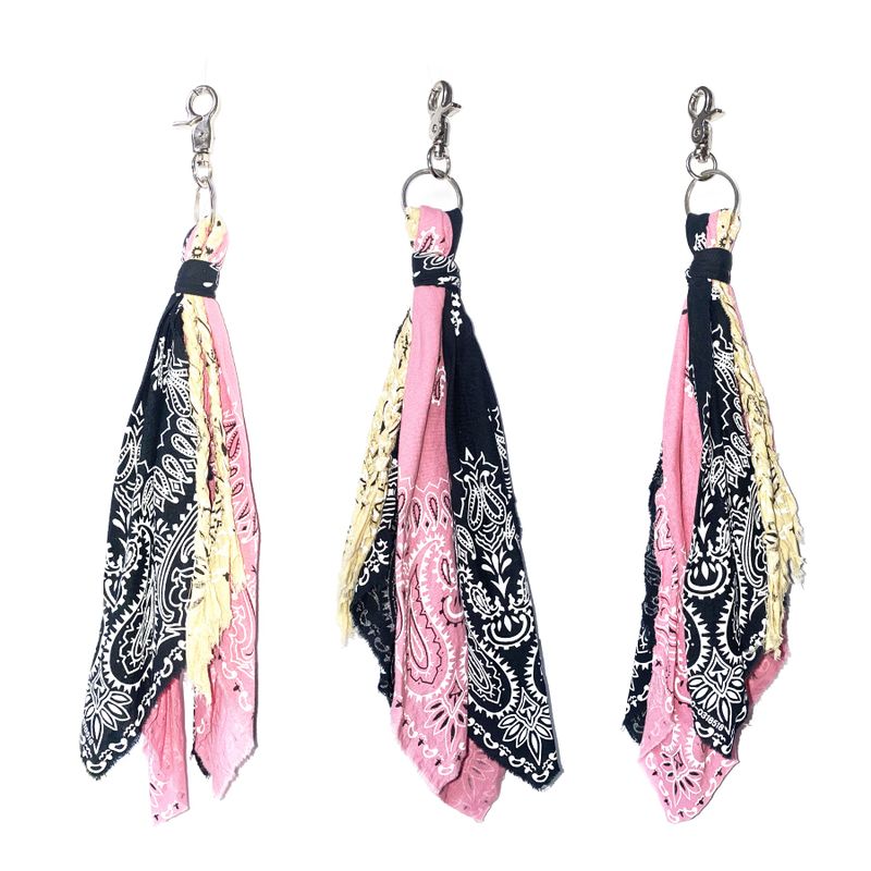 color bandana keyring (pink)