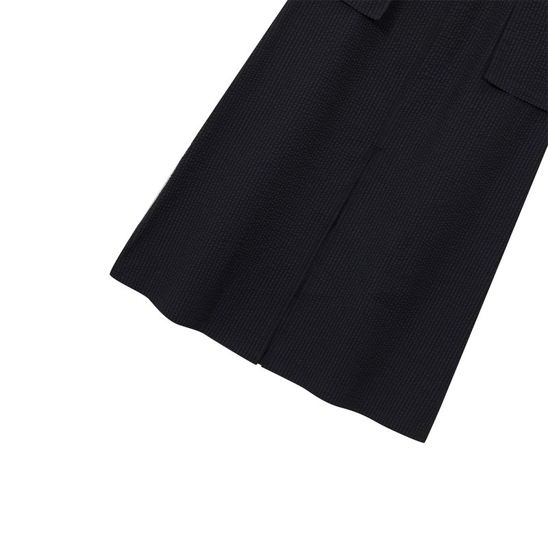 [ULKIN] Seersucker Cargo Sleeveless Dress_Charcoal