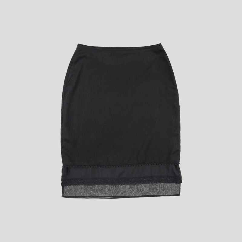LAYERED LACE MIDI SKIRT