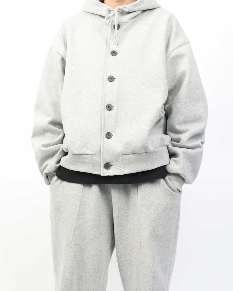 Button hood zip-up_2color