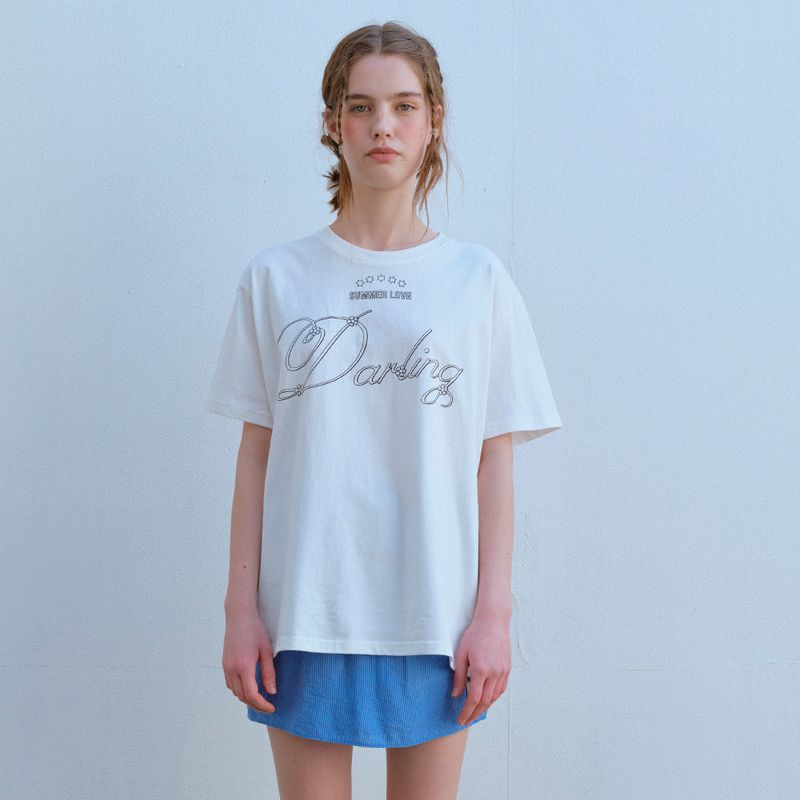 OVERSIZE DARLING TEE, WHITE