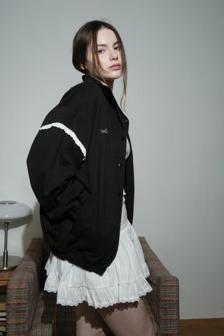 COTTON LACE BOMBER JACKET