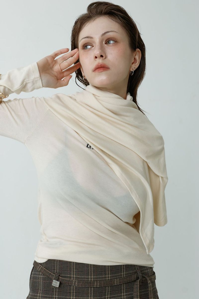 CAPE T-SHIRT COMBI SETUP_IVORY