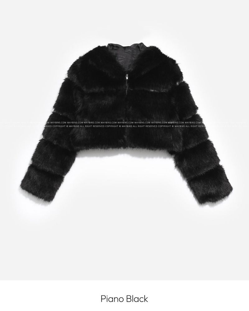 Fur Crop Hooded Jacket