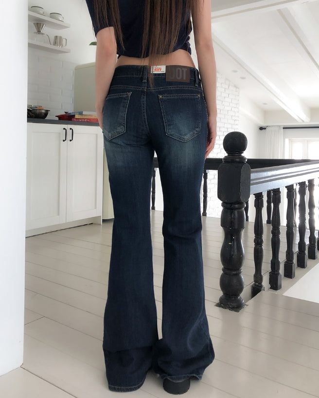 Rika Stitch Low Bootcut Denim Pants