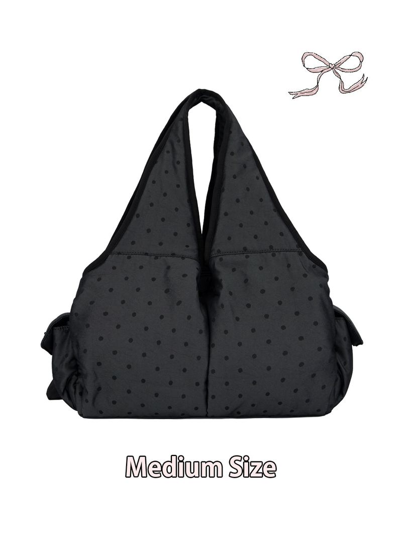 [Medium] Bow Shoulder Bag (Dot Black)
