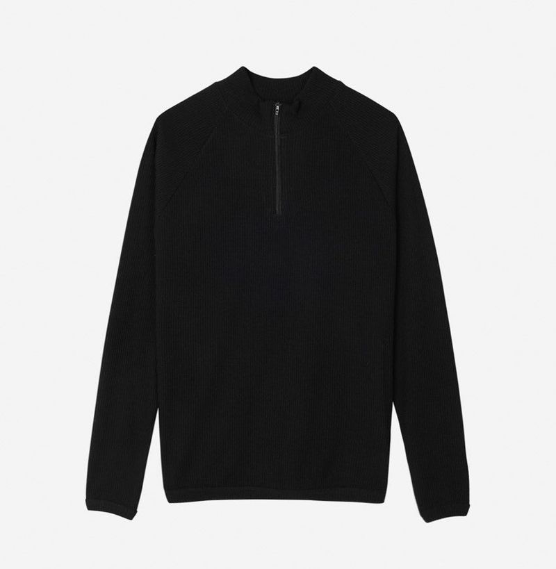 No.1362 raglan half neck zip muscle T