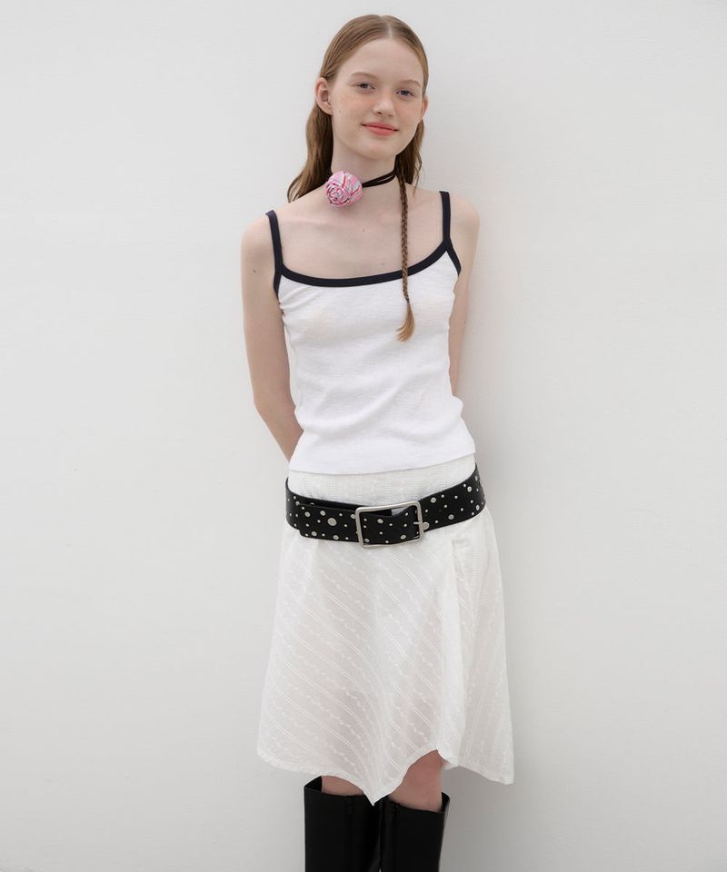 Broderie Asymmetric Skirt - White