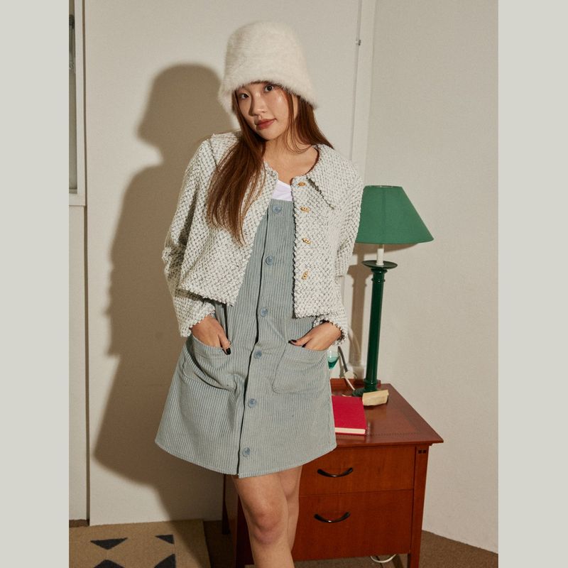 Azure short cardigan (white)