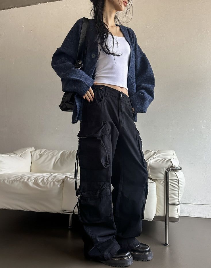 Camp Big Pocket Strap Washed Cargo Pants