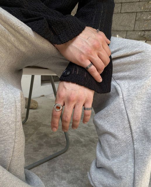 No.8866 HOLY IN CODE made bone thumb RING